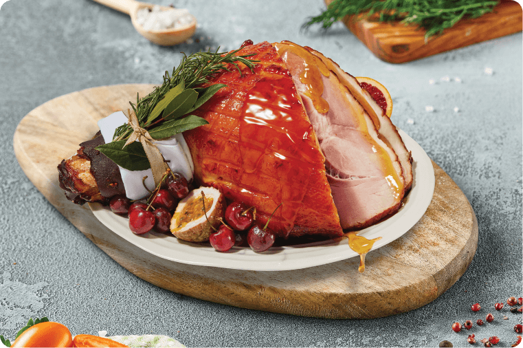 Easy Peach & Honey Glazed Ham